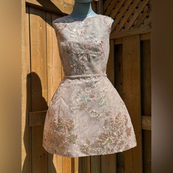 🆕 BRONX & BANCO 🧿 NWOT Violet Mini Dress, Gold & Champagne Sequin - Sz M US 6 - Picture 11 of 15